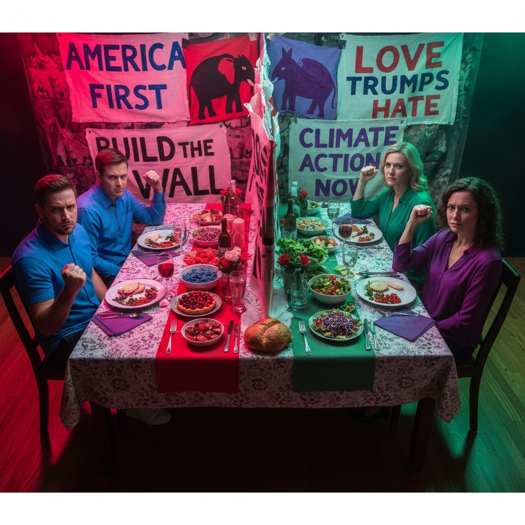 Rodzinna kolacja podzielona politycznymi poglądami