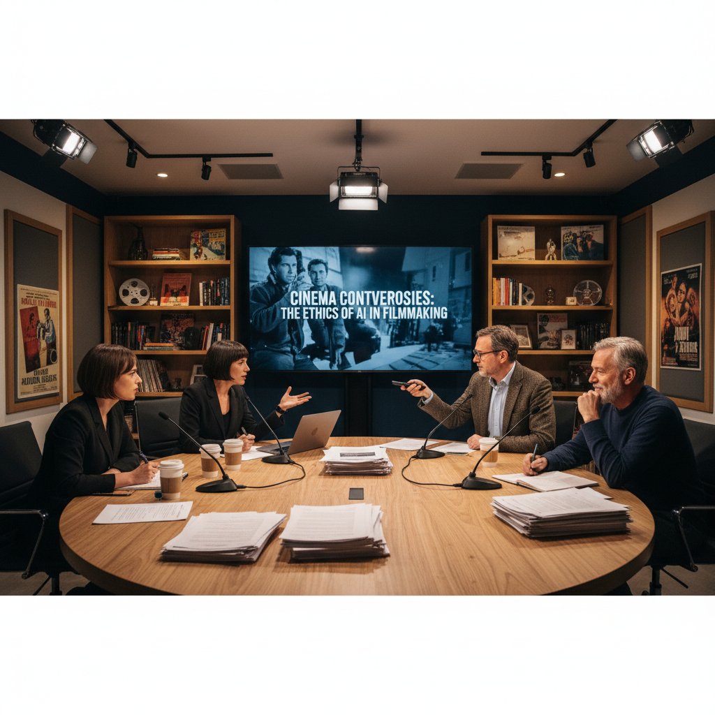 Film critics in heated debate at a roundtable discussion