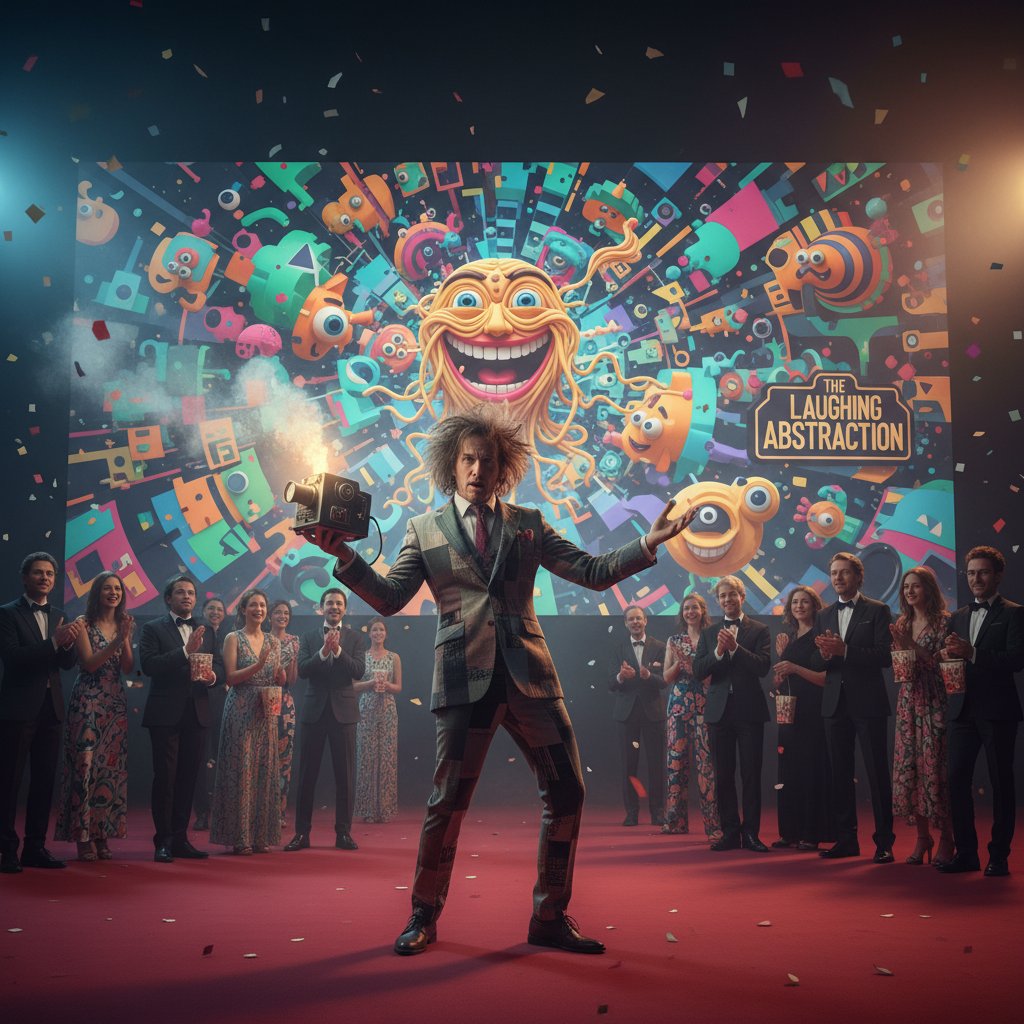 Acclaimed director of abstract comedies at a film festival, filmmaker at a festival premiere