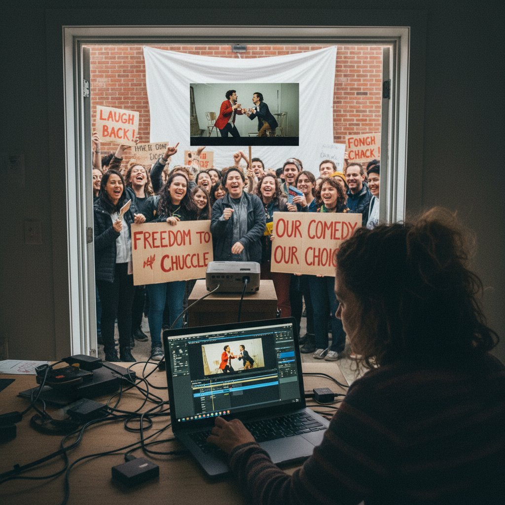 A creator reworking a comedy movie for social activism, showing how movie recontextualized comedy movies fuel protest and change