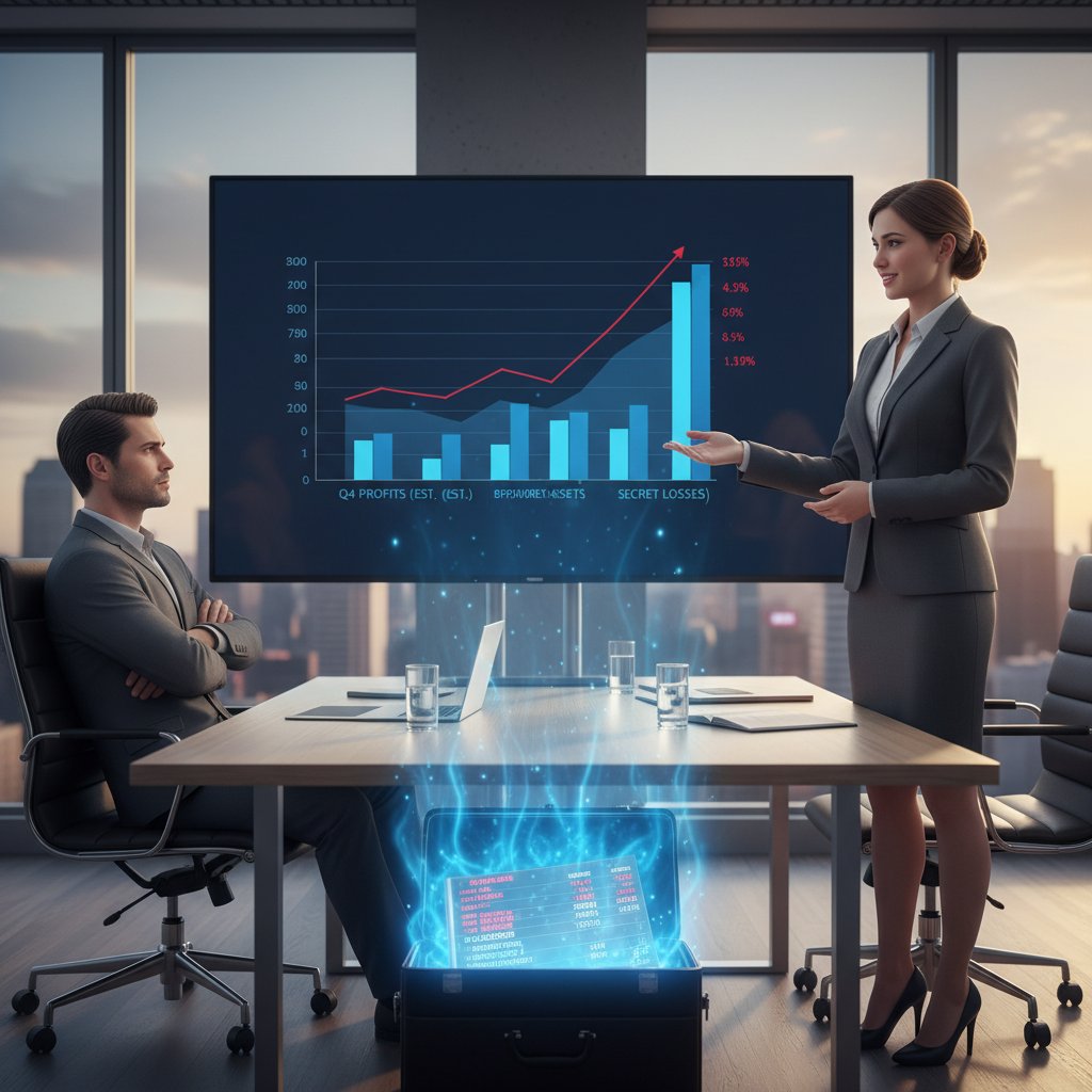 Doradca finansowy rozmawiający niepewnie z klientem, gesty sugerujące ukrywanie prawdy