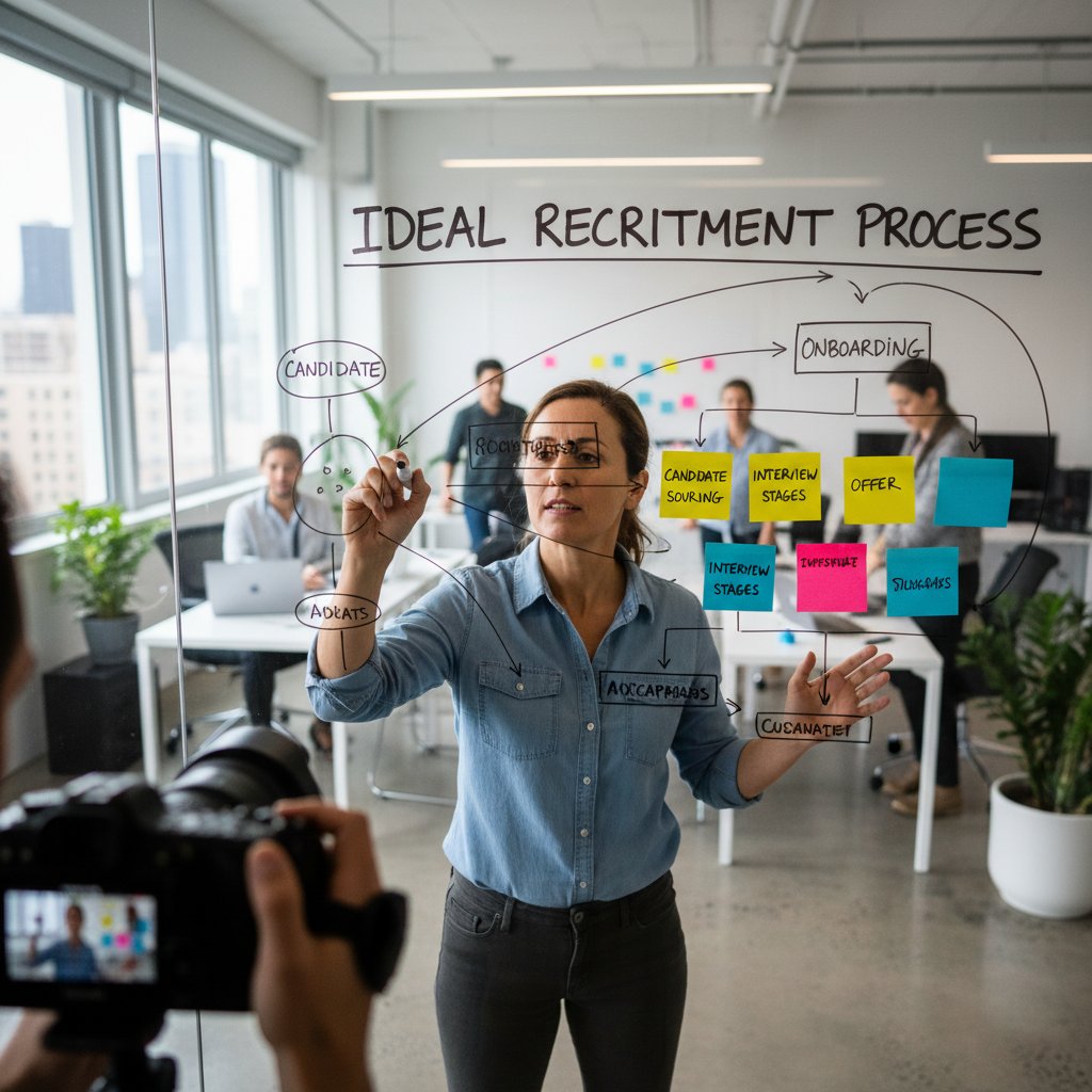 Schemat idealnego procesu rekrutacyjnego na tablicy