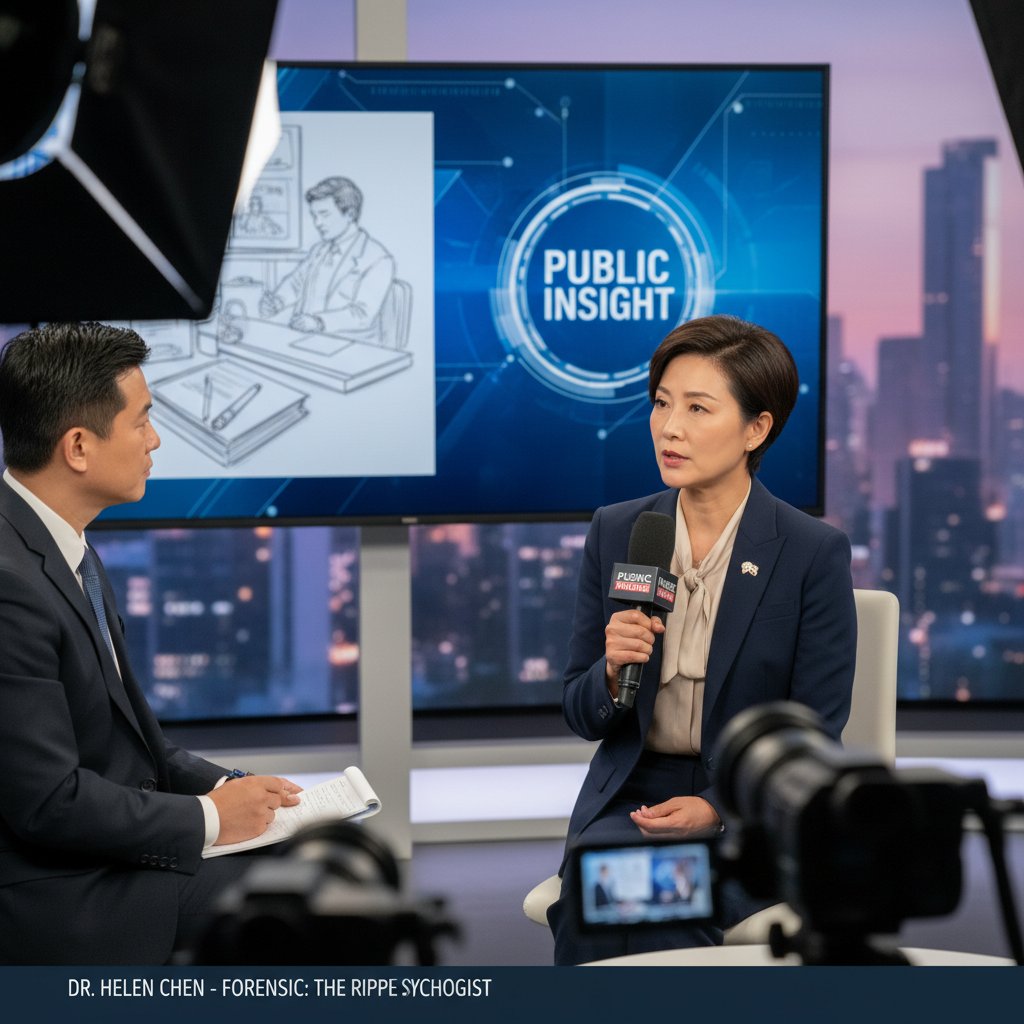 Psycholog sądowy udziela wywiadu w mediach, wpływ na opinię publiczną