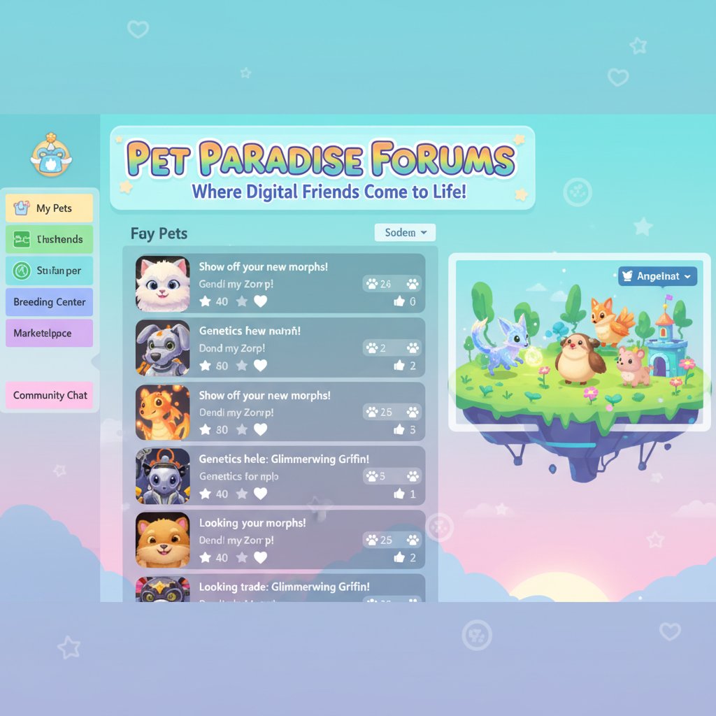 Zrzut ekranu forum z dyskusją o wirtualnych pieskach, społeczność pies symulator opieki domowej