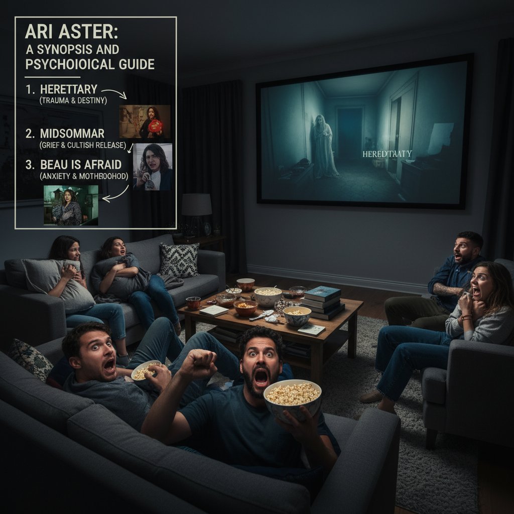 Friends experiencing Ari Aster’s movies together, group of friends reacting differently to a film