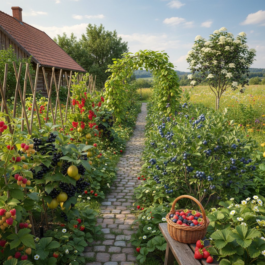 Porównanie czterech gatunków krzewów owocowych w polskim ogrodzie