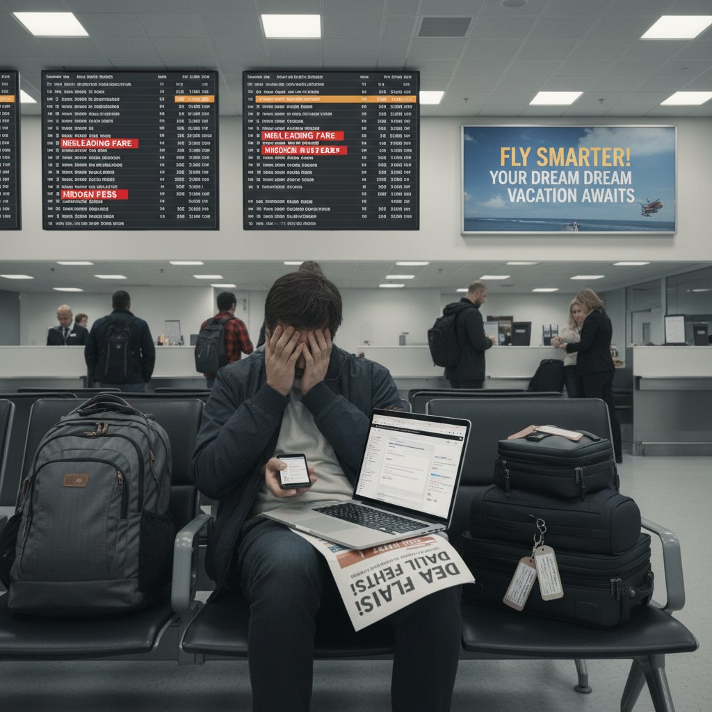 Traveler frustrated by misleading online flight deal advertisements