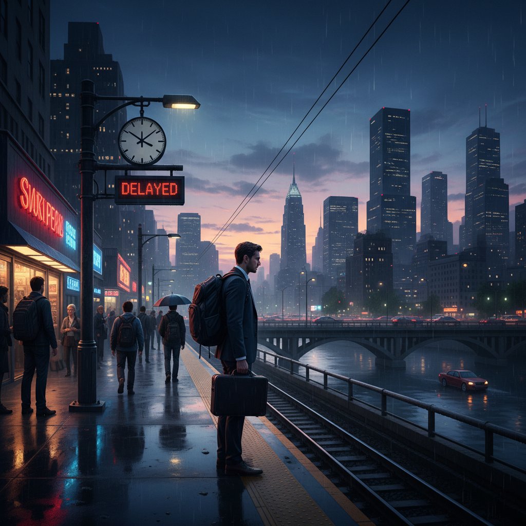 Frustrated urban commuter in traffic, highlighting real-world fuel costs