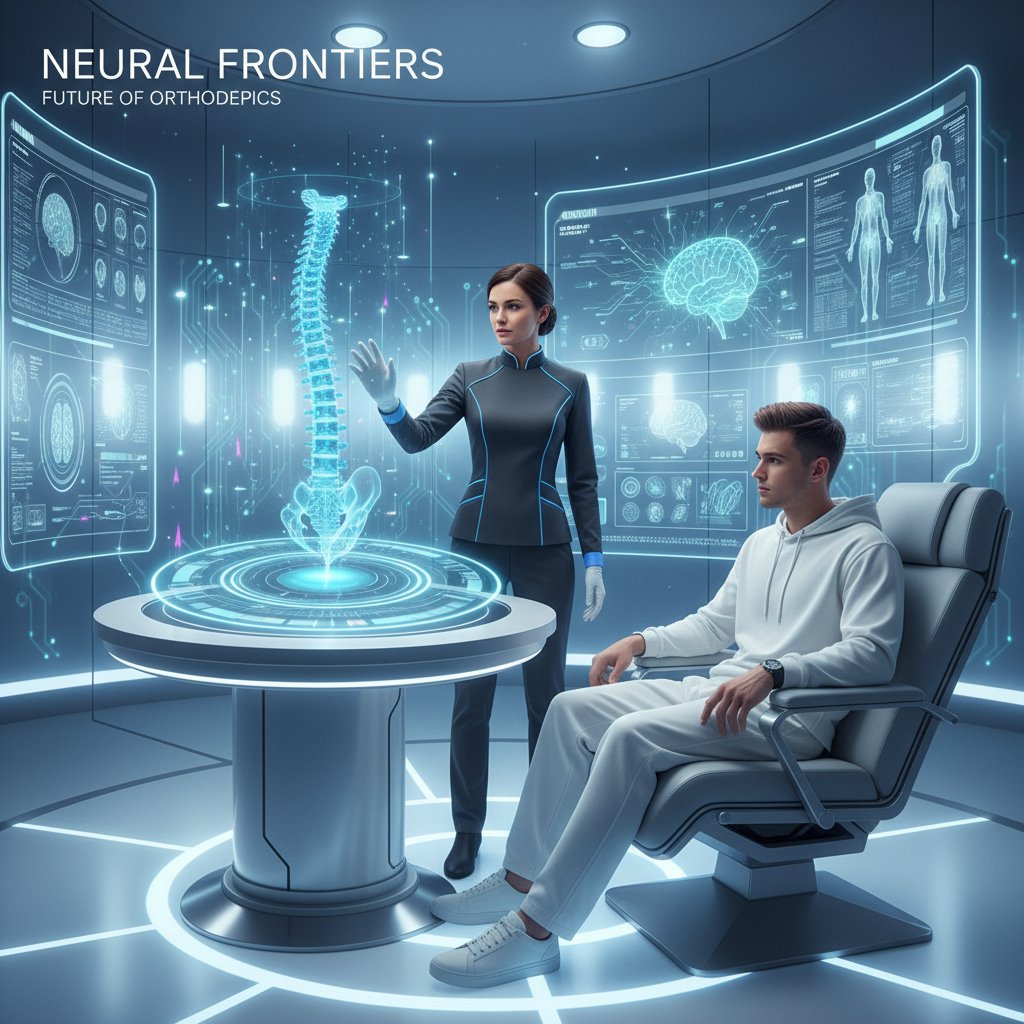 Chirurg korzystający z nowoczesnych narzędzi cyfrowych do planowania laminektomii