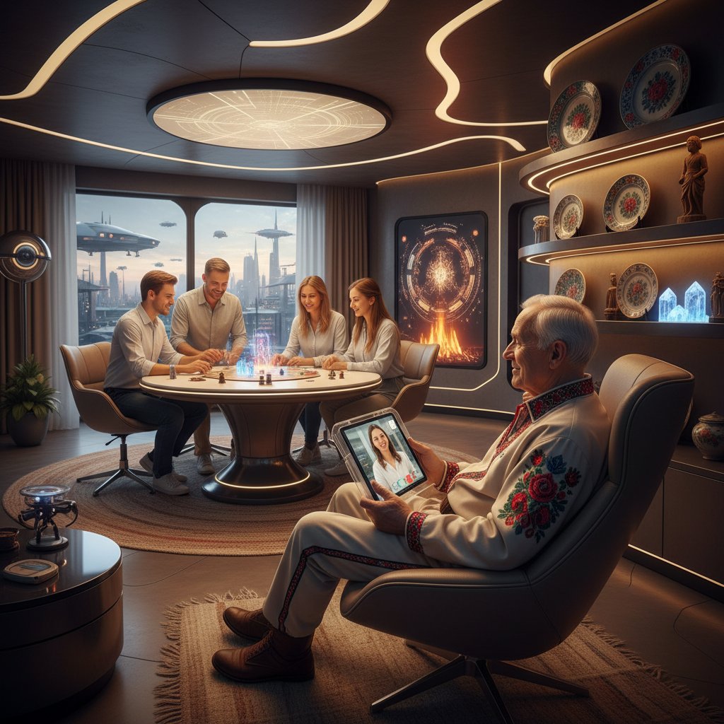 Senior korzystający z tabletu do telemedycyny – nowoczesna opieka paliatywna w domu