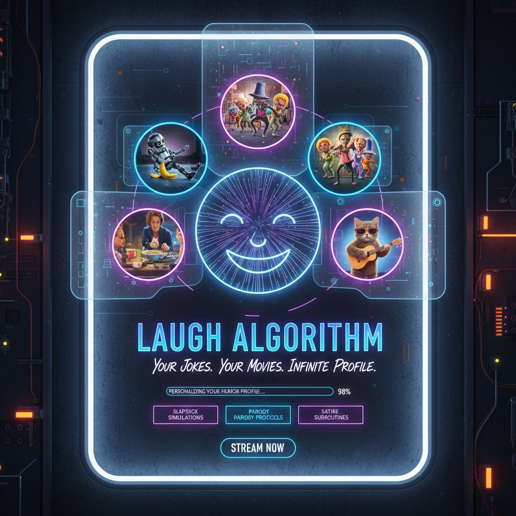 AI-powered interface displaying personalized comedy movie picks