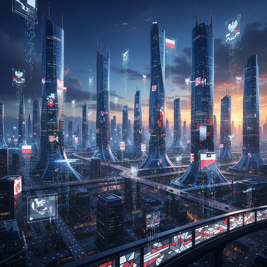 Miasto przyszłości z AI sterującą decyzjami strategicznymi