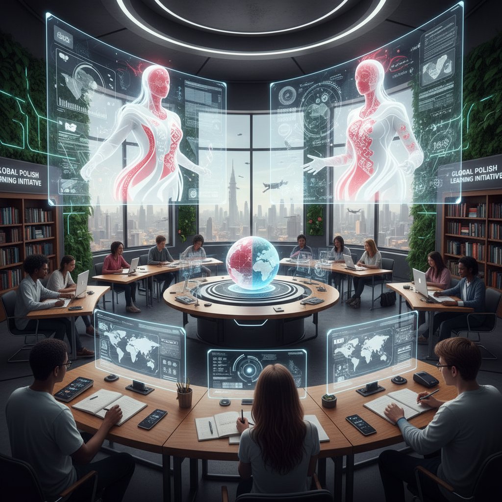 Przyszłościowa klasa z AI autorytetami rozmawiającymi z uczniami