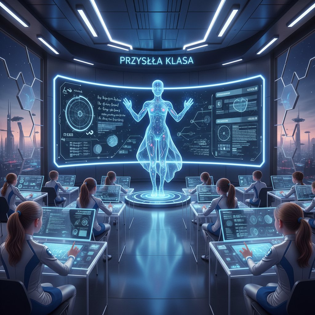 Przyszłościowa klasa, holograficzny AI, polscy uczniowie, cyfrowa tablica