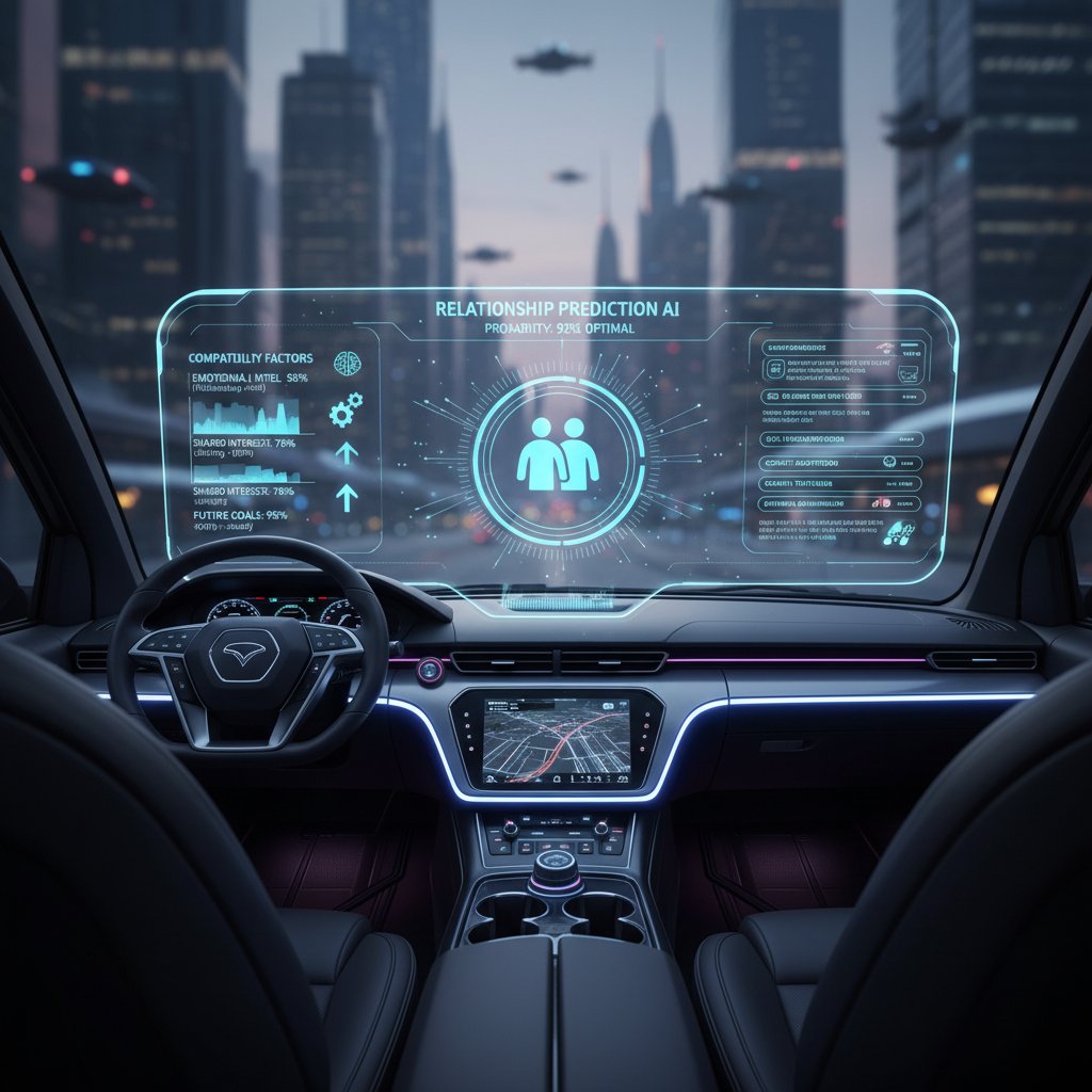 Futuristic AI relationship prediction interface