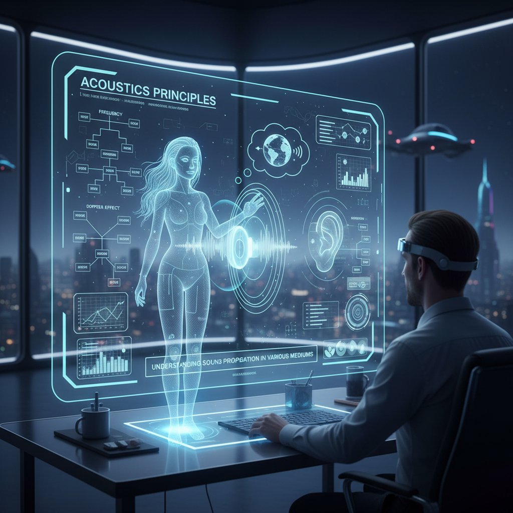 Sztuczna inteligencja ucząca akustyki muzycznej online, futurystyczny interfejs i awatar AI