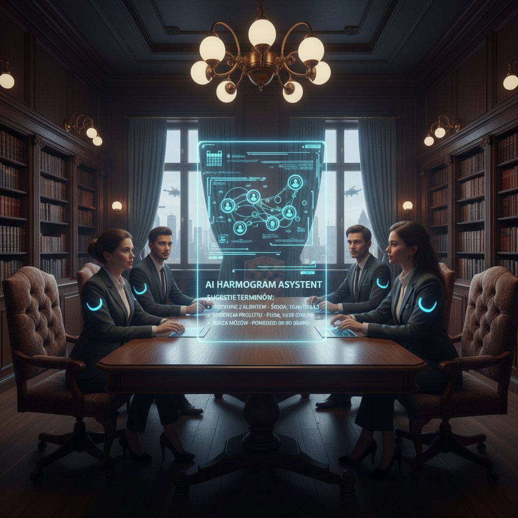 Asystent AI do planowania spotkań w nowoczesnym biurze