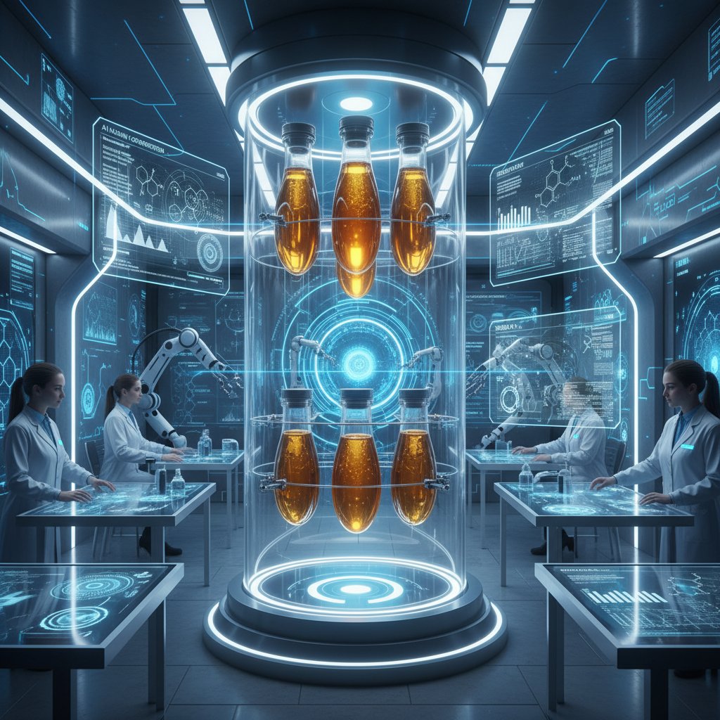 Nowoczesne laboratorium z urządzeniami do analizy miodu wspieranymi przez sztuczną inteligencję.