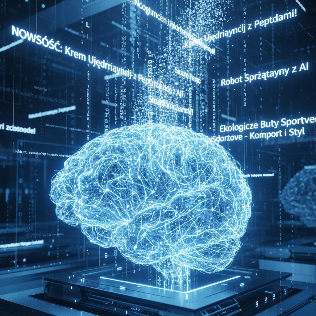 Sztuczna inteligencja generująca polskie opisy produktów w futurystycznym stylu