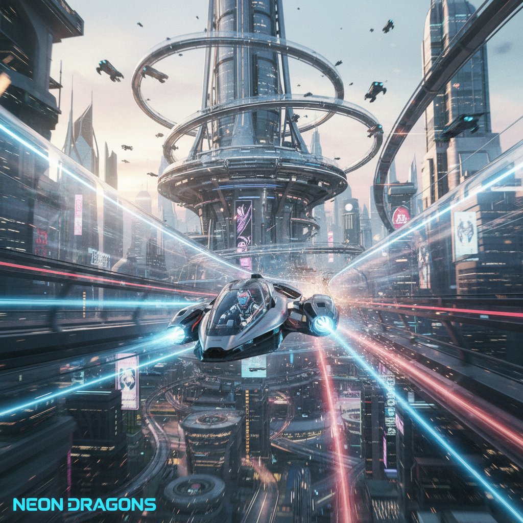 Futuristic race scene, CGI and practical effects blended, racing movie innovation