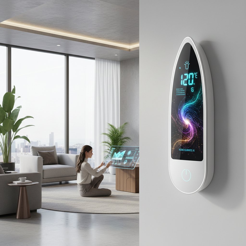 Nowoczesny inteligentny termometr w domu przyszłości