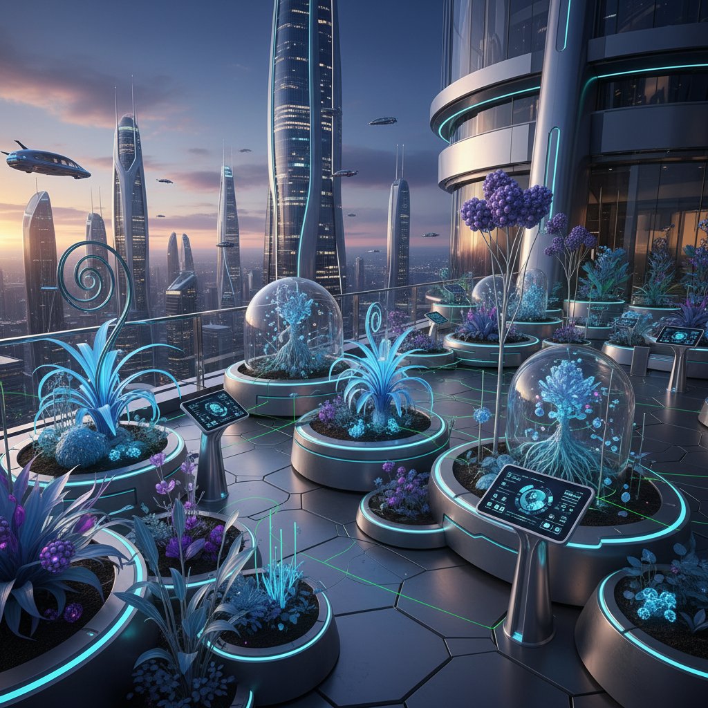 Nowoczesny taras z innowacyjnymi roślinami