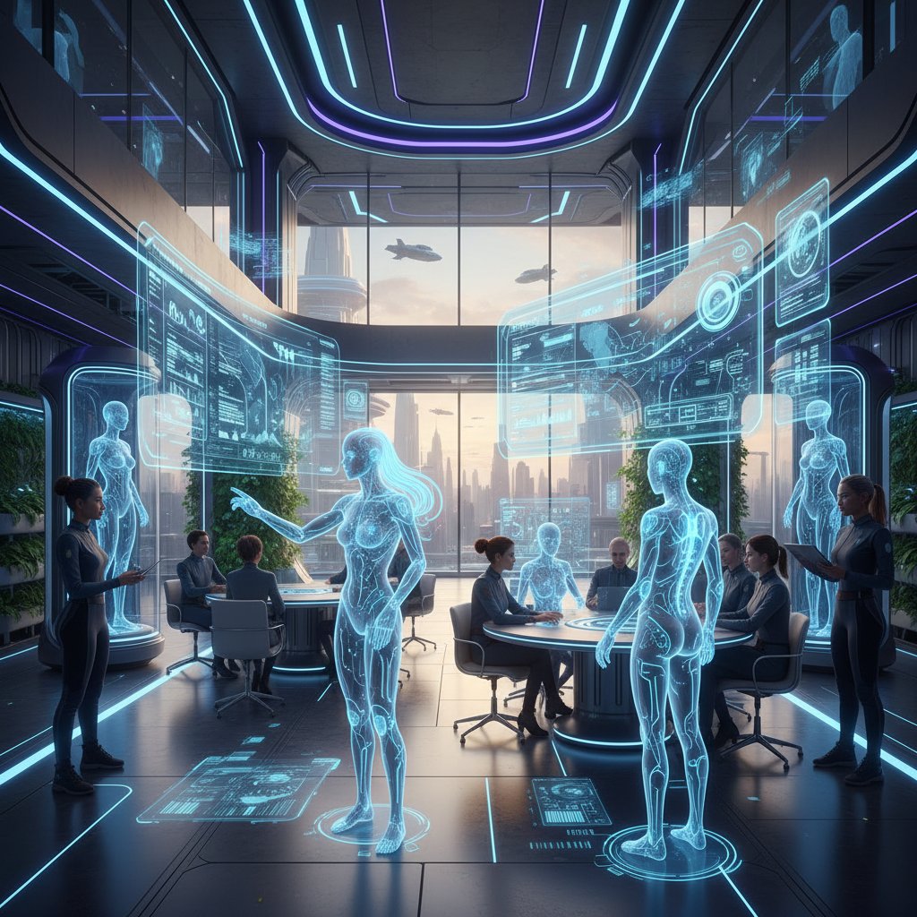 Hybrid team with digital and human coworkers collaborating