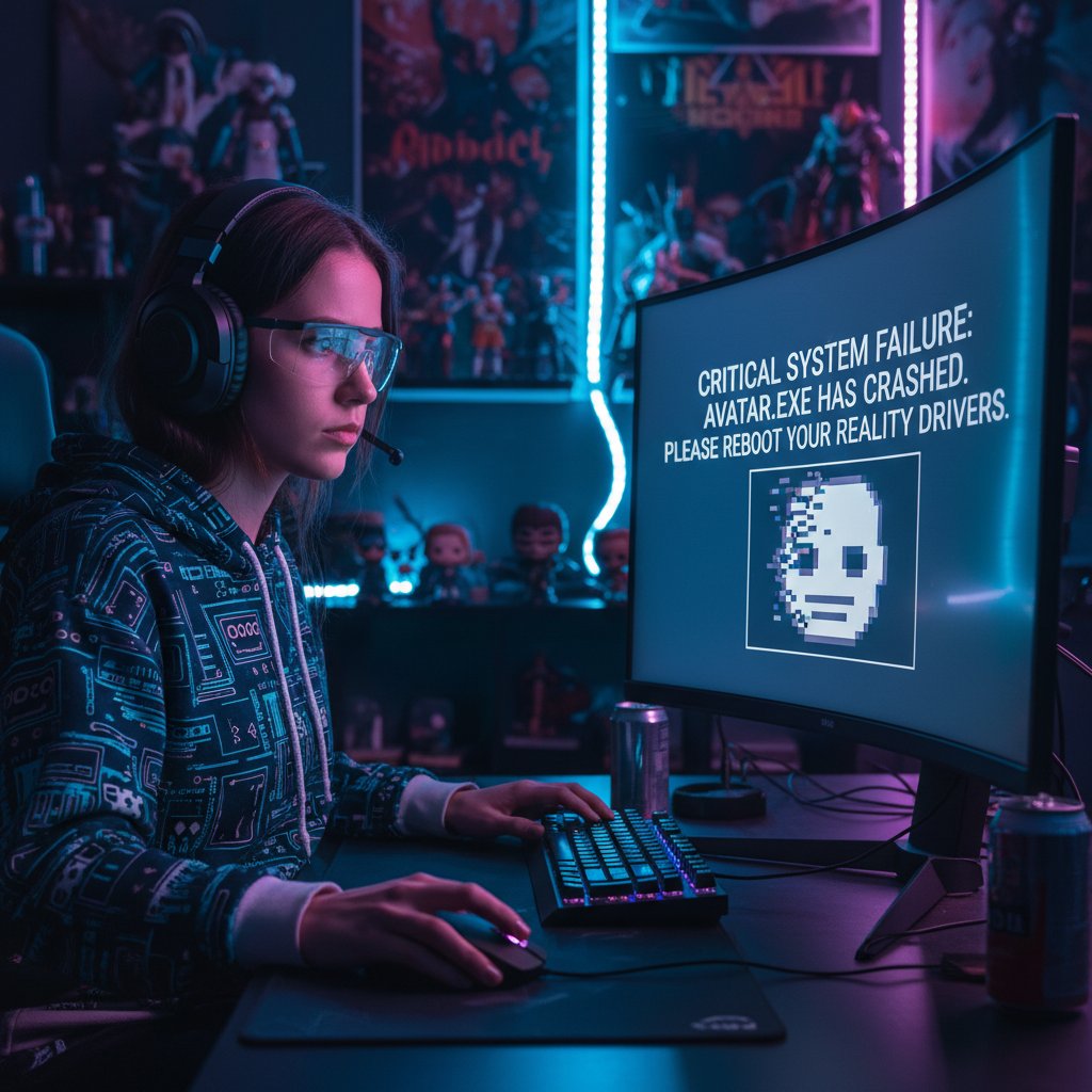 Gracz rozwiązuje problem z niepoprawnie wyświetlającym się avatarem w grze, analizując komunikat na ekranie