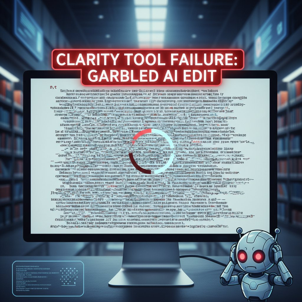 Example of clarity tool introducing confusing edits in academic writing