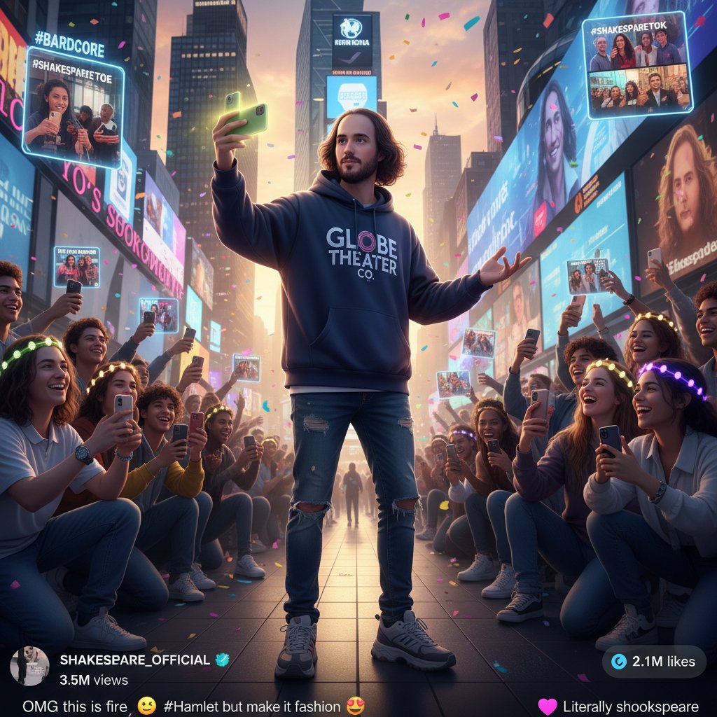 Gen Z actors recreating Shakespearean scene for social media