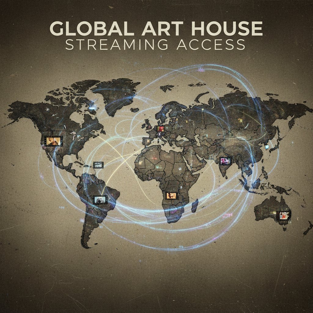 Global map highlighting regions with emerging art house film scenes and streaming access