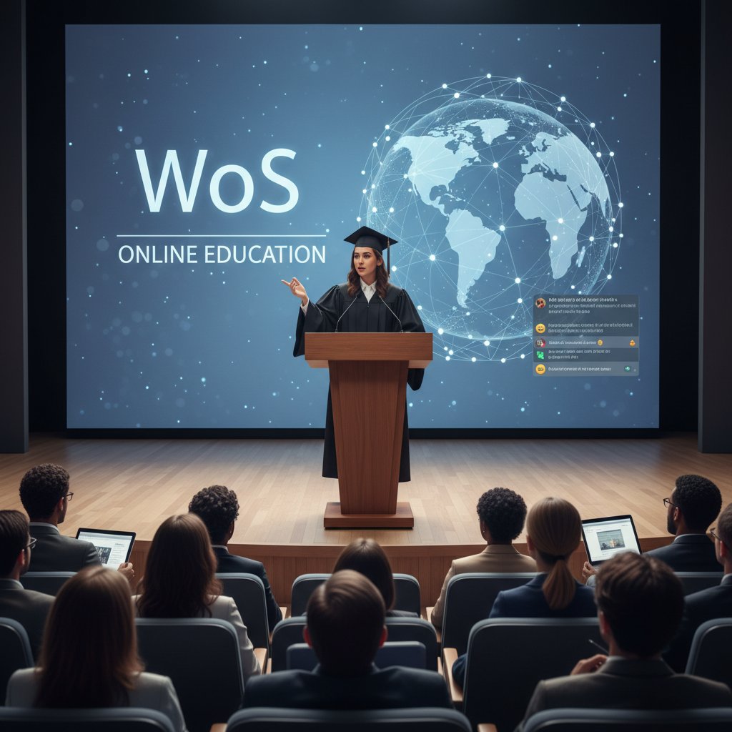 Absolwent lekcji WOS online przemawia podczas debaty młodzieżowej