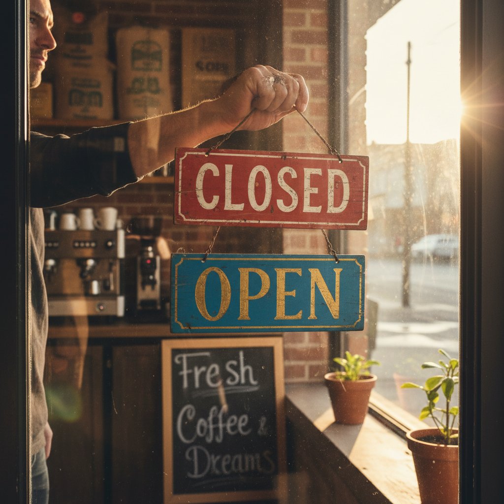 Właściciel sklepu otwierający firmę po kryzysie