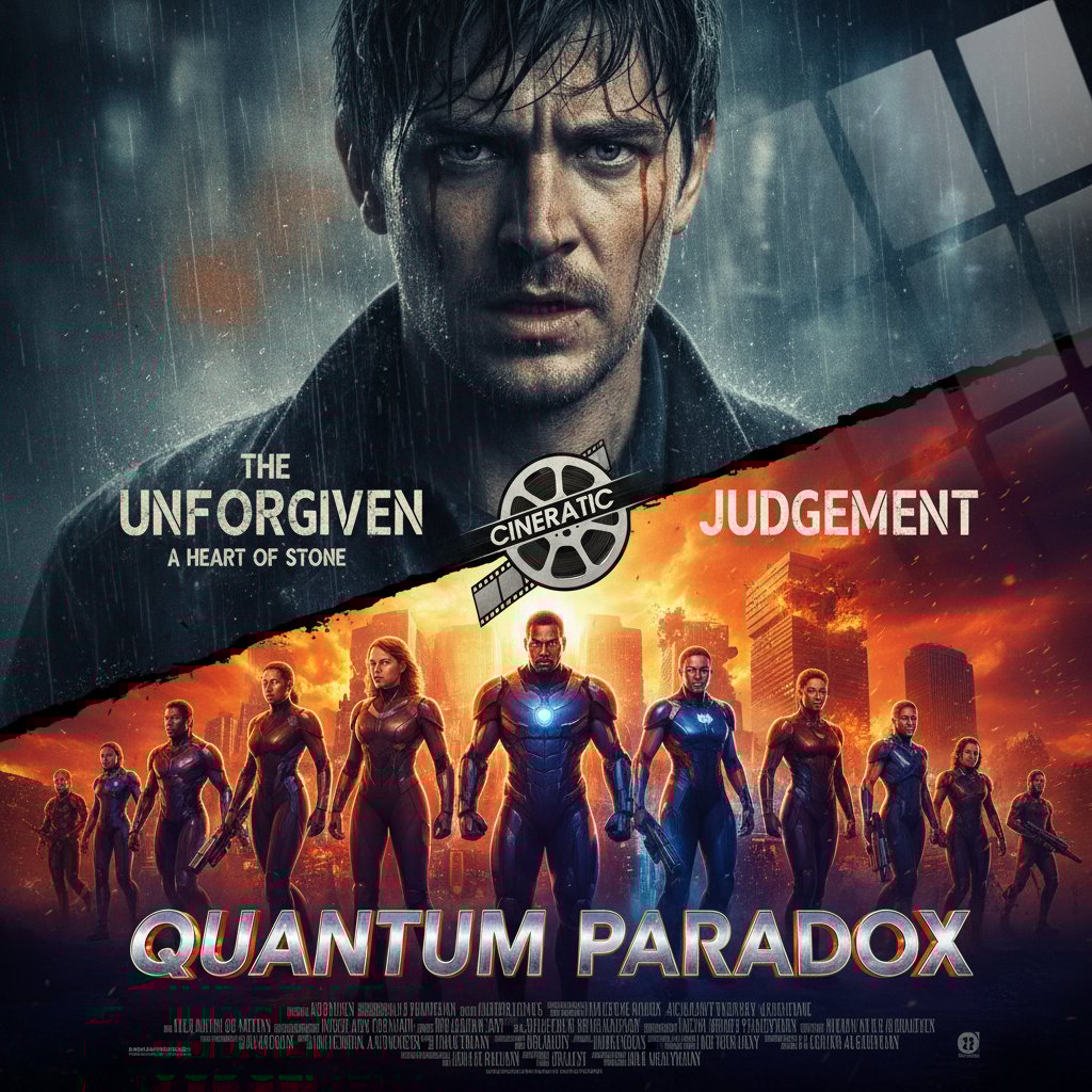 Gritty indie film poster torn over glossy blockbuster, saturated colors, metaphor for bias-breaking movies