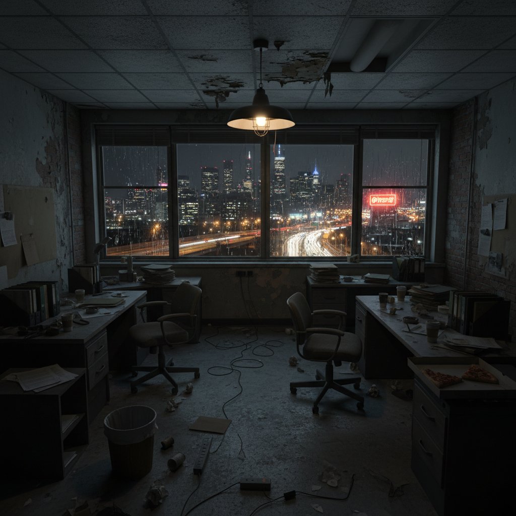 Spätschicht im Büro – Symbol für Leistungsdruck