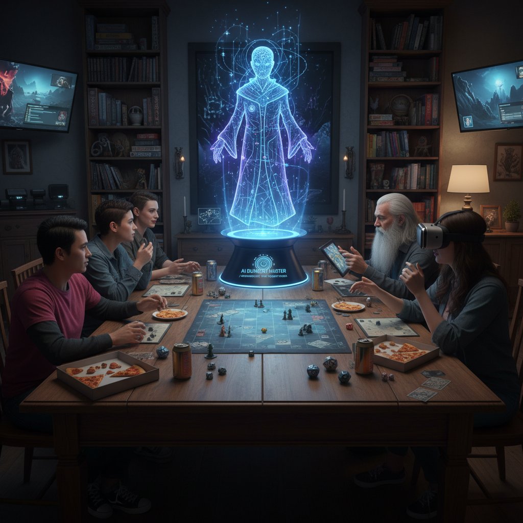Zdjęcie: Grupa osób grających w RPG z AI jako mistrzem gry