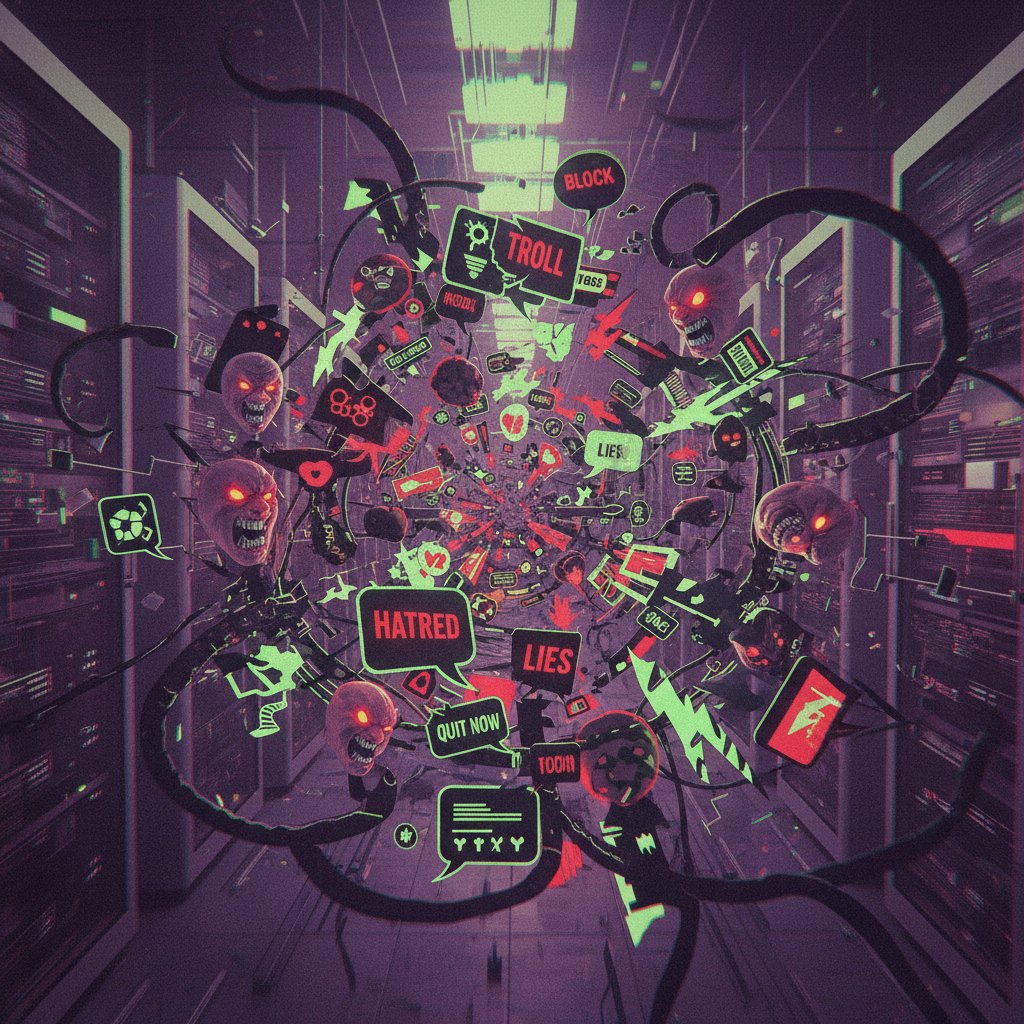 Konflikt, agresja i wykluczenie w grupie wsparcia online – ilustracja