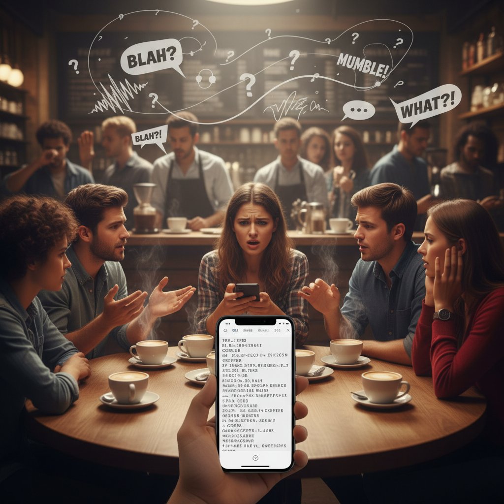 Rozmowa grupowa w hałaśliwym otoczeniu, trudności dla programu do rozpoznawania mowy