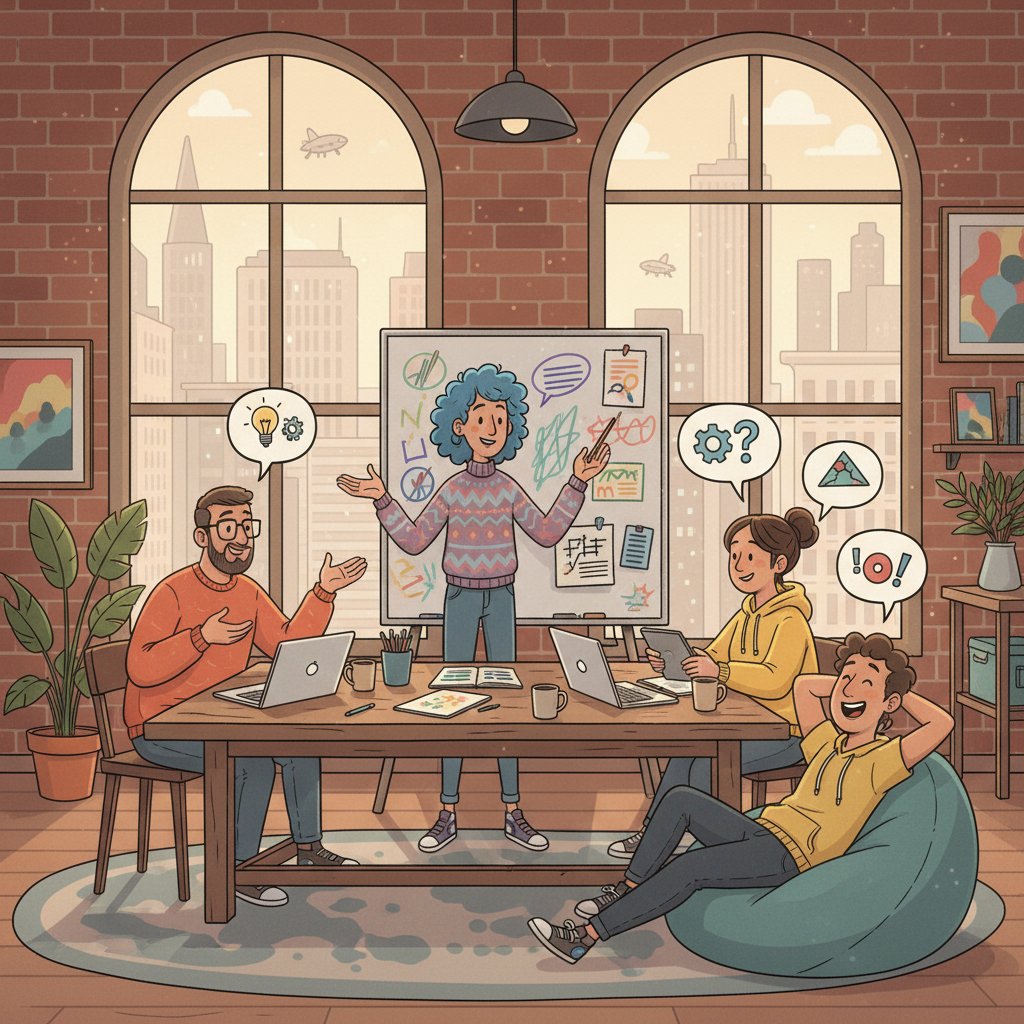 Ludzie dzielący się doświadczeniami po warsztatach z alfabetyzacji emocjonalnej