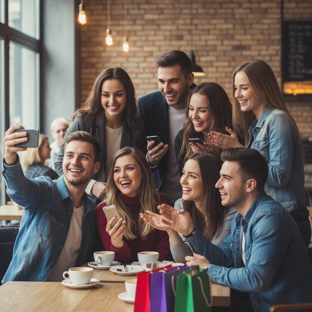 Młodzi ludzie rozmawiający przez telefony, różnorodność