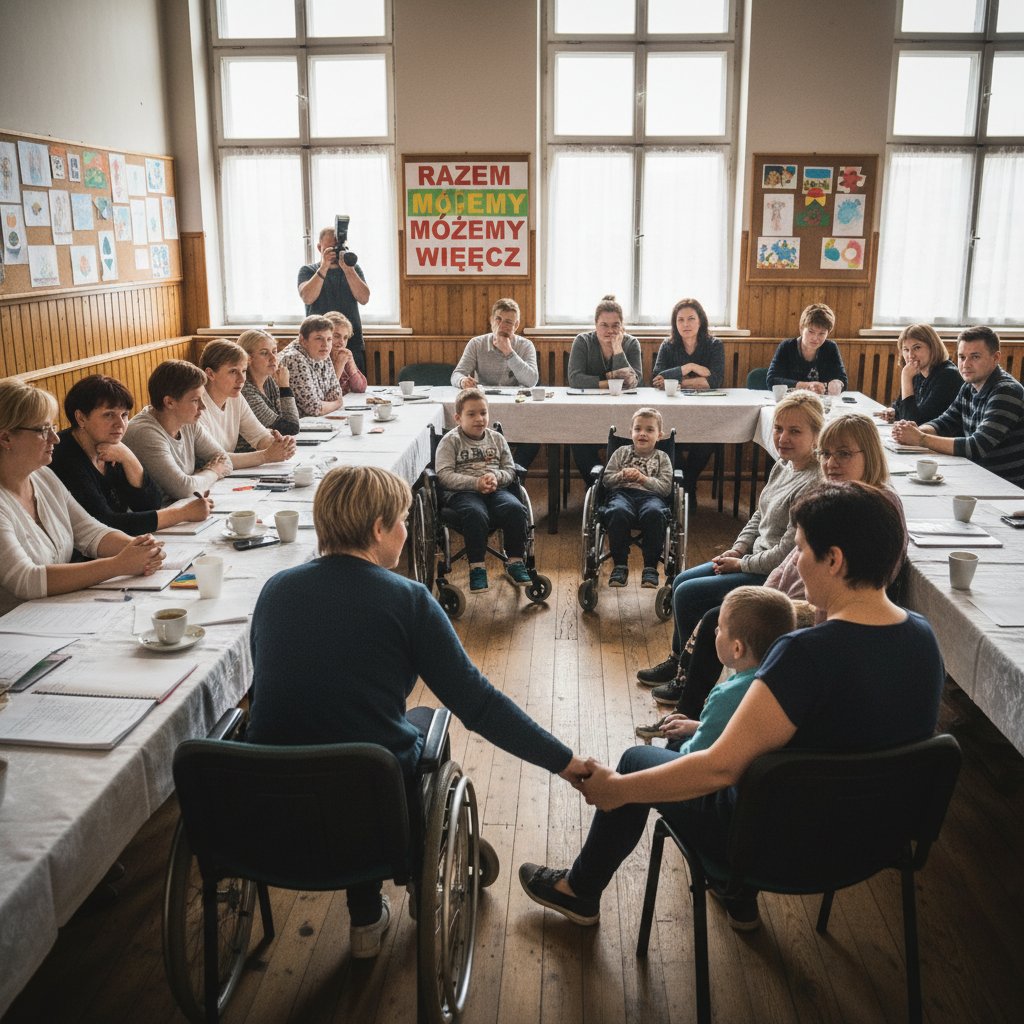 Spotkanie grupy wsparcia dla rodziców dzieci z zespołem Retta w Polsce, autentyczna atmosfera