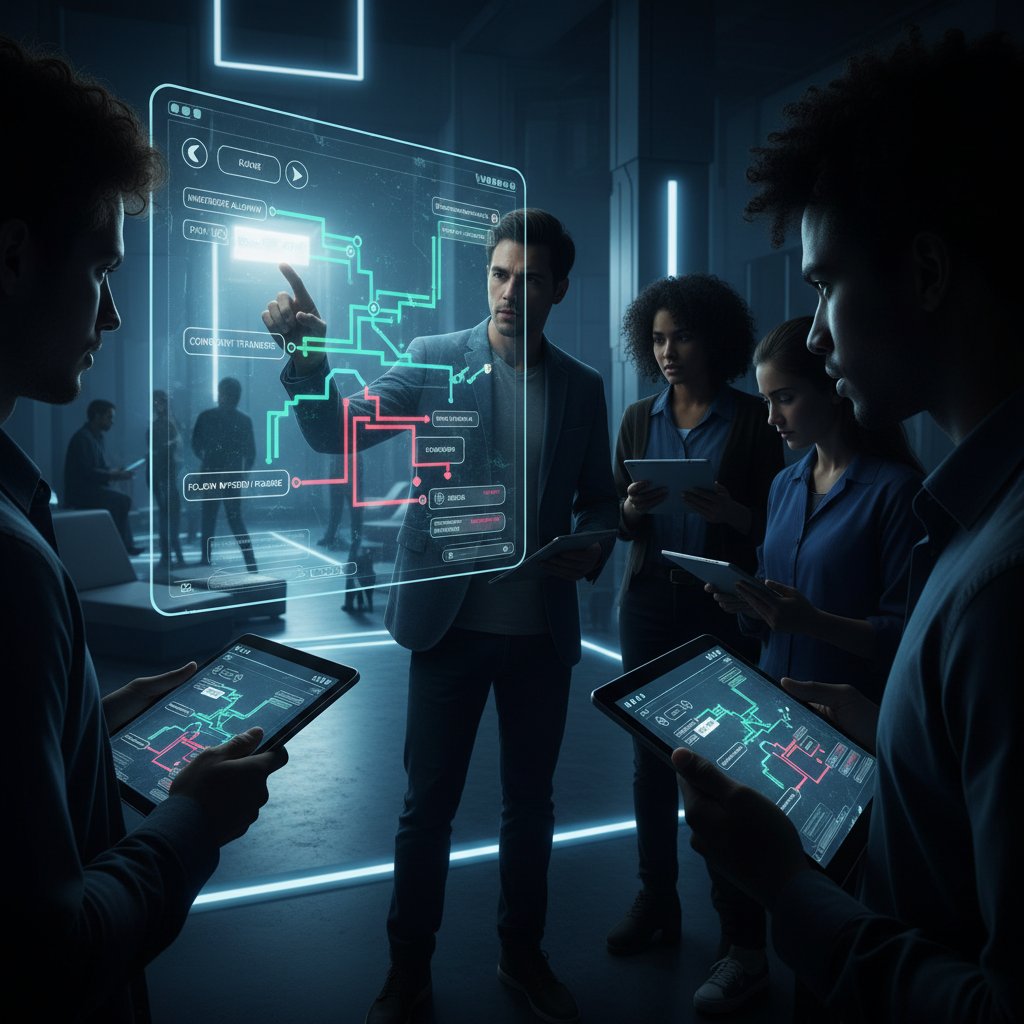 Użytkownicy wybierają ścieżki w interaktywnej historii, storytelling interaktywny, alternatywa dla tradycyjnego storytellingu