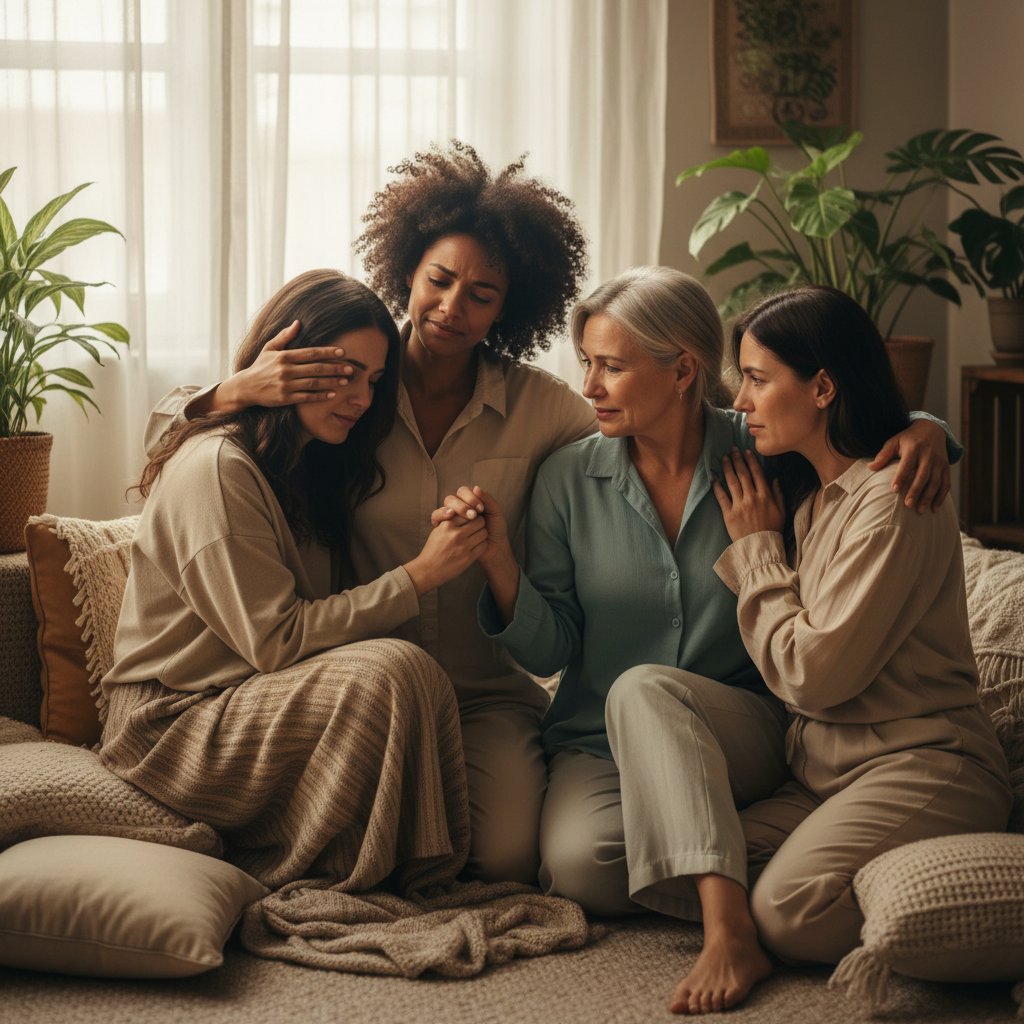 Grupa kobiet wspierających się nawzajem