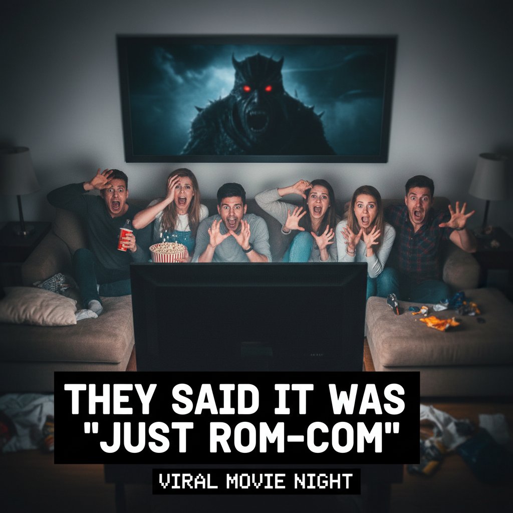 Friends posting panic movie reactions on social media, viral meme culture