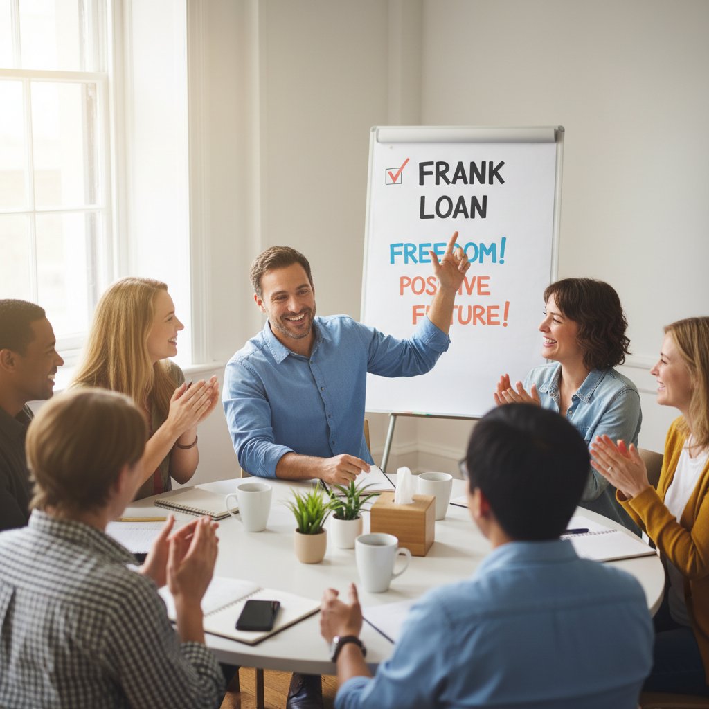 Ludzie podczas spotkania grupy wsparcia, rozmowy o kredytach, pozytywna atmosfera