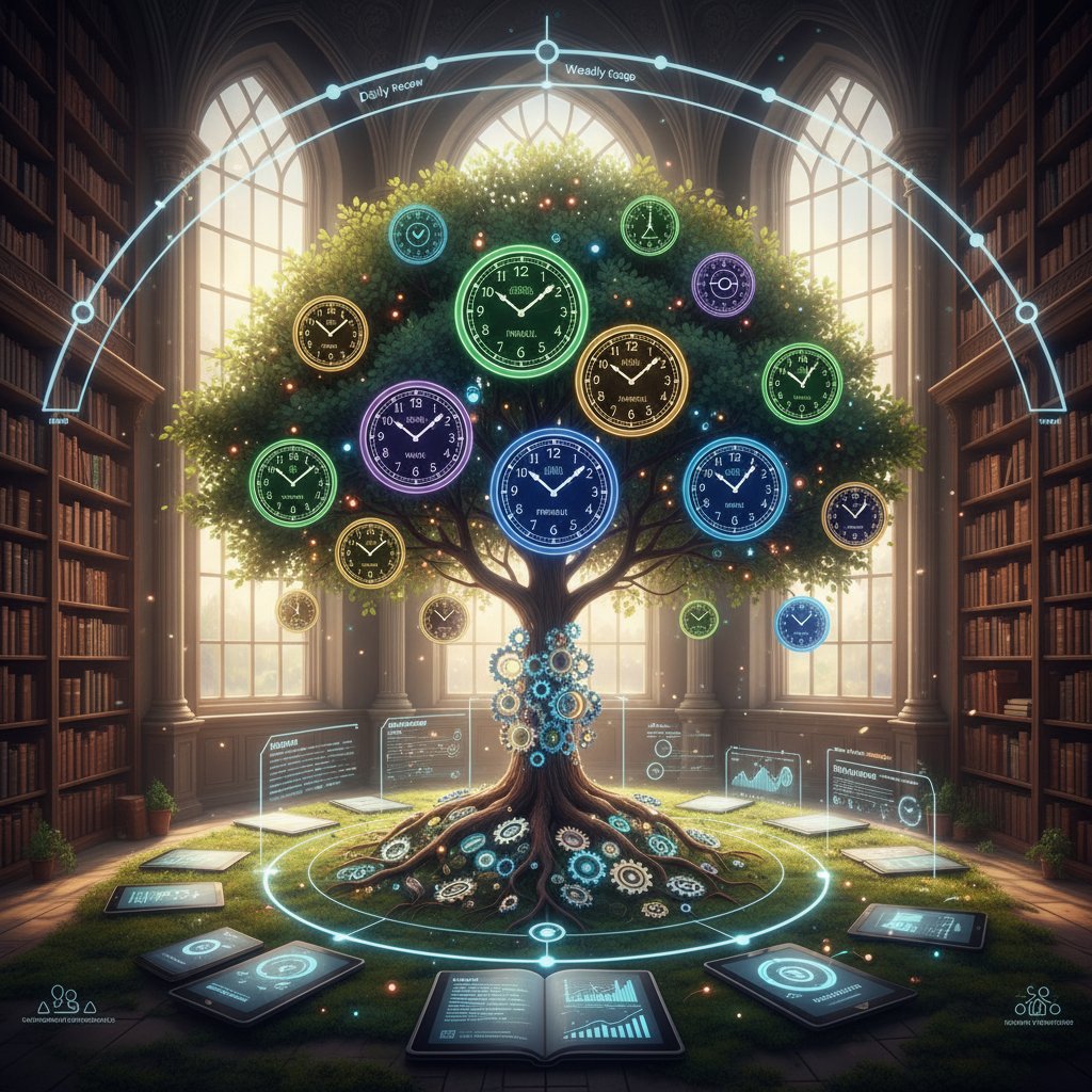 Powtarzanie rozłożone w czasie – metafora wzrostu wiedzy