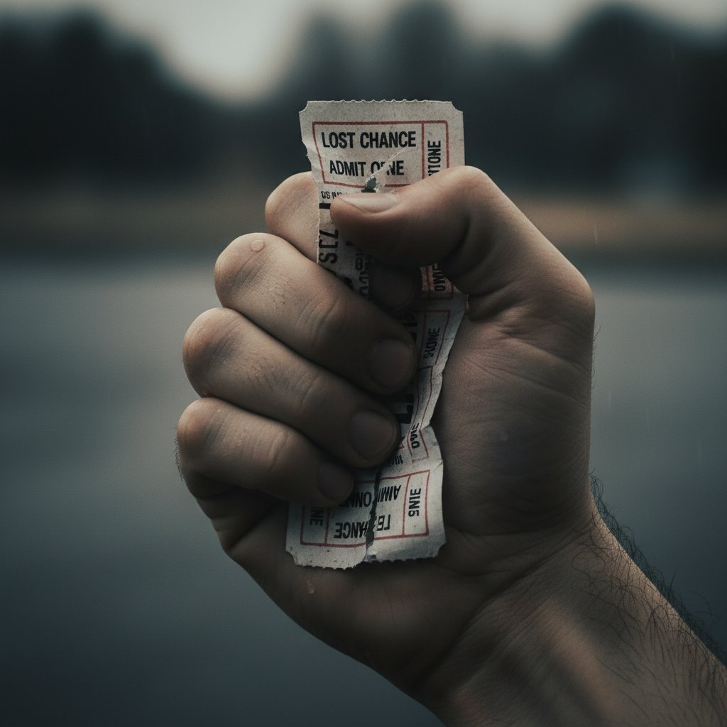 Hand holding a torn movie ticket representing the struggle for closure