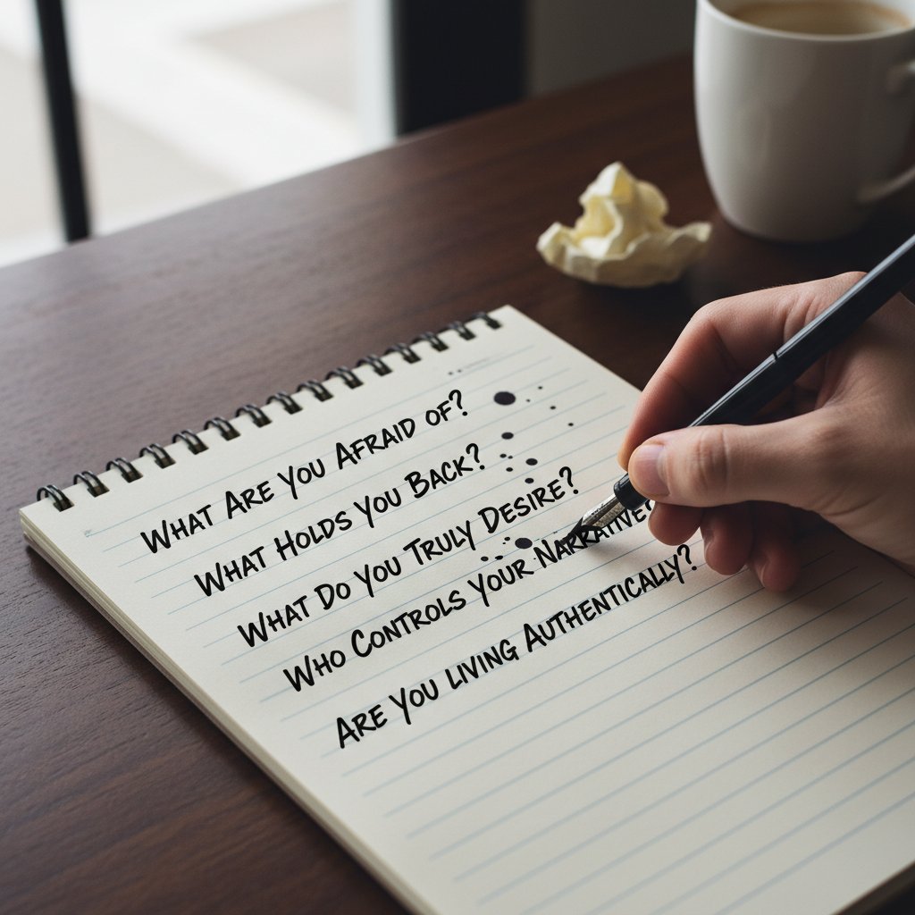 Dłoń zapisująca intrygujące pytania na notatniku, kreatywna rozmowa zaczyna się od mocnych pytań