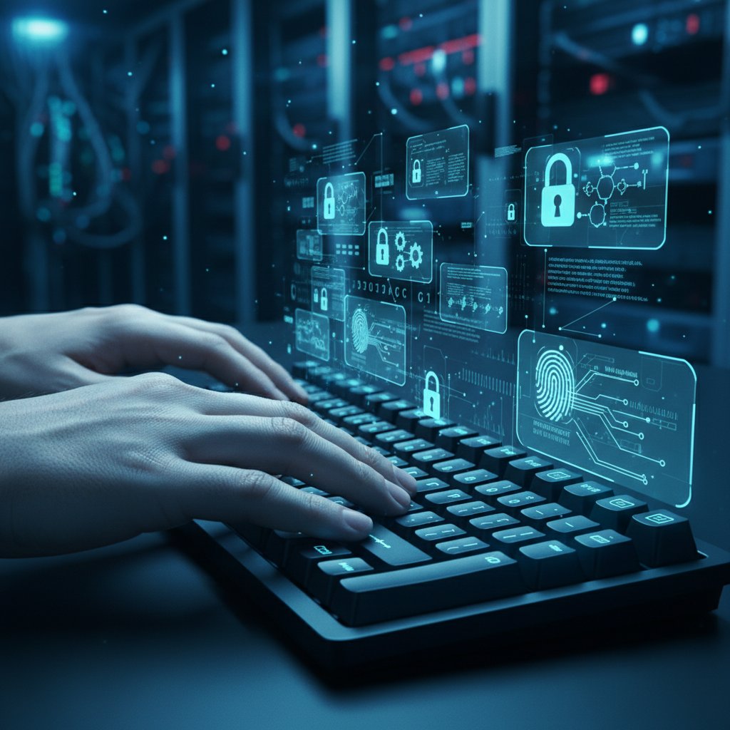 Bezpieczna rozmowa online – klawiatura i ikony zamków, rozmowy online ze znajomym klimatem