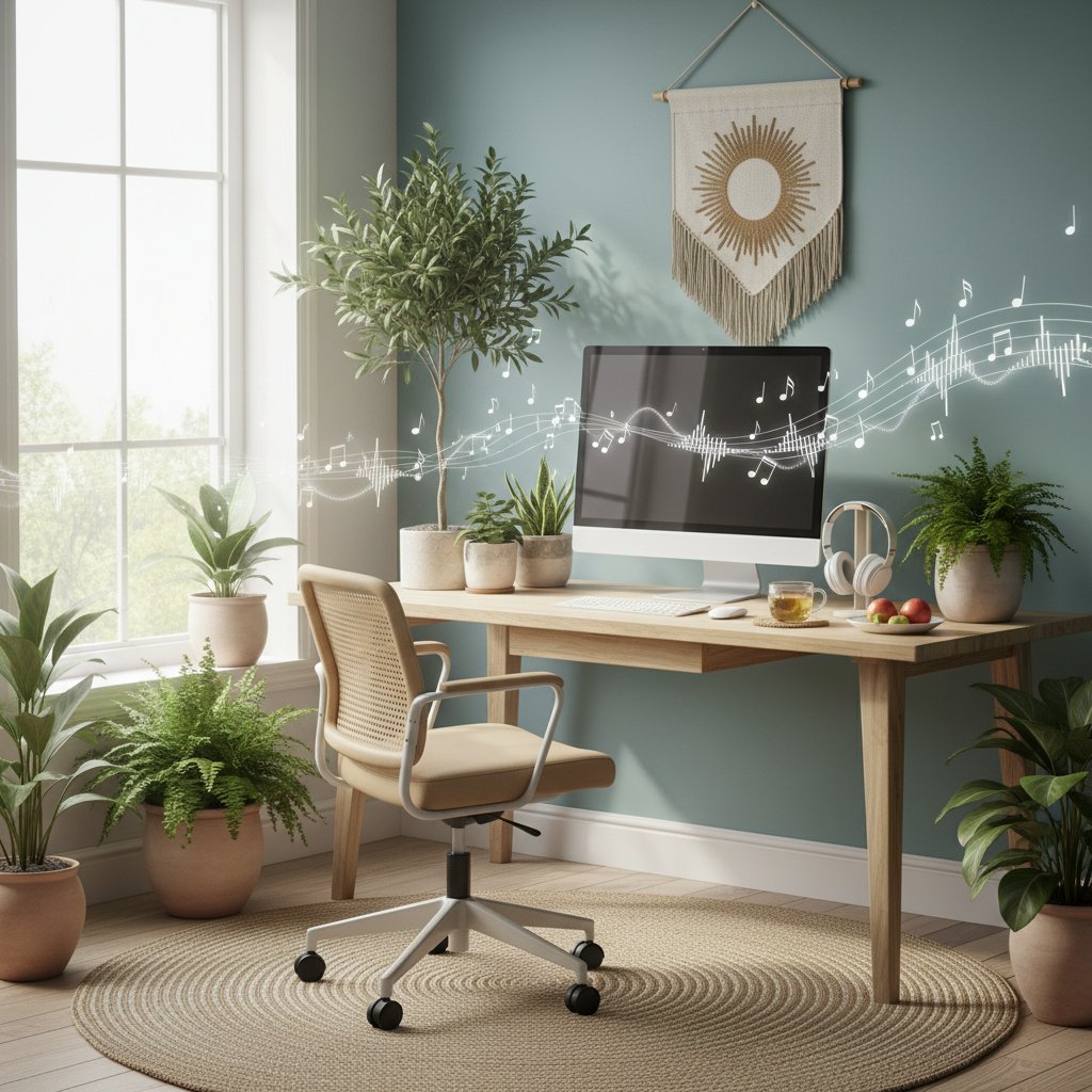 Zdrowe środowisko do nauki kontrapunktu online, nuty, rośliny, światło dzienne